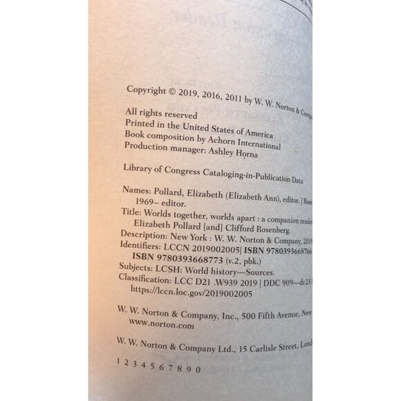 Worlds Together Worlds Apart A Companion Reader Third Edition Volume 2 Pollard - Picture 7 of 8